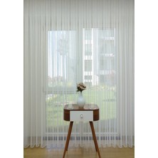 Evdepo Home Kullanıma Hazır 1/3 Sık Pile Tül Perde Tek Kanat - Ekru 100 x 200 cm