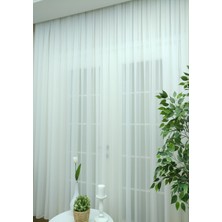 Evdepo Home Kullanıma Hazır Ekstraforlu Pilesiz Tül Perde Tek Kanat - Ekru 100 x 240 cm