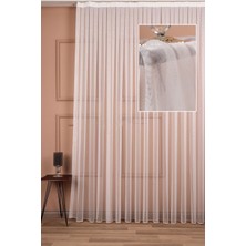 Evdepo Home Kullanıma Hazır 1/2 Seyrek Pile Tül Perde Tek Kanat - Ekru 100 x 250 cm