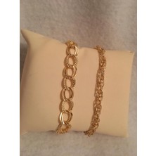 Bers Aksesuar Kadın Lak Kaplama Ikili Bileklik Seti Gold