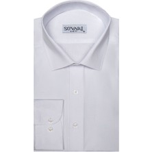 Süvari Erkek Dar Kalıp Düz Beyaz Gömlek