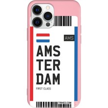 Gritty Iphone 13 Pro Max Uyumlu Renkli Silikon Amsterdam Bileti Telefon Kılıfı