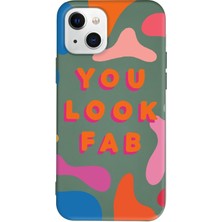 Gritty iPhone 13 Uyumlu Renkli Silikon You Look Fab Telefon Kılıfı