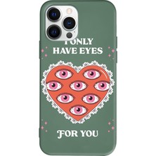 Gritty Iphone 13 Pro Max Uyumlu Renkli Silikon Only Have Eyes Telefon Kılıfı
