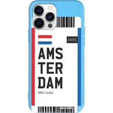 Gritty Iphone 13 Pro Max Uyumlu Renkli Silikon Amsterdam Bileti Telefon Kılıfı