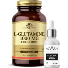 Solgar L-Glutamine 1000 Mg 60 Tablet + Voyash  Serum 30 Ml  Gulutamin