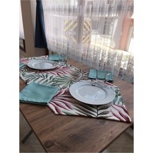 Ferah Tekstil Runner Duck Kumaş Desenli Yeşil Frhtkstl-R