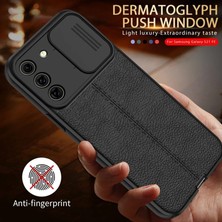 Smcase Samsung Galaxy S21 Fe Kılıf Kamera Sürgülü Deri Dokulu Mat Silikon Siyah