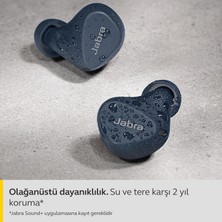 Jabra Elite 4 Active Kulak İçi Bluetooth Kulaklık - Güvenli Aktif Oturma Özelliği, 4 Dahili Mikrofon, Aktif Gürültü Engelleme ve Ayarlanabilir HearThrough - Lacivert