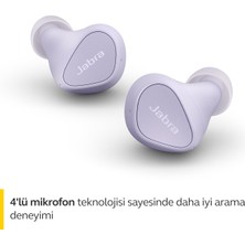 Jabra Elite 3 Kulak İçi Bluetooth Kulaklık - Kişiselleştirilebilir Ses ve Mono Modu ile 4 Mikrofonlu ve Gürültü Önleyici Özellikli Gerçek Kablosuz Kulaklık - Lila