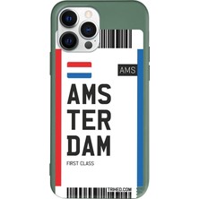 Gritty Apple iPhone 13 Pro Uyumlu Renkli Silikon Amsterdam Bileti Telefon Kılıfı