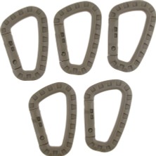 Aututer 5pcs Bahar Snap Carabiner Clip Hooks, D-Ring Anahtarlık Sabit Plastik Anahip Kahverengi (Yurt Dışından)
