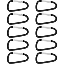 Aututer 10 Adet Alüminyum Karabin D-Ring Ana Zincir Klips Kamar Kampı Siyah (Yurt Dışından)