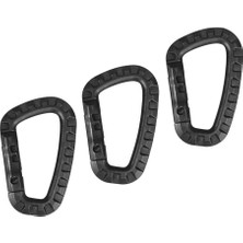 Aututer 3x Güçlü Plastik Açık Karabinacılar Taktik Düz D-Ring Anahtar Klipsleri Siyah (Yurt Dışından)