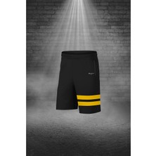 Poseidon Storm Erkek Sarı Dri-Fit Kumaş Düz Yuvarlak Yaka Kısa Kol Konforlu Tişört Şort Alt Üst Ikili Takım Seti S-3xl