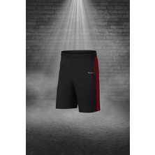 Poseidon Storm Erkek Bordo Dri-Fit Kumaş Cepli Baskısız Bisiklet Yaka Sporcu Tişört Şort Alt Üst Ikili Takım S-3xl