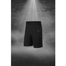 Poseidon Storm Büyük Beden Erkek Siyah Dri-Fit Kumaş Yuvarlak Yaka Cepli Günlük Konforlu Yürüyüş Konforlu Tişört Şort Seti 4XL-10XL