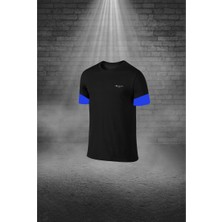 Poseidon Storm Büyük Beden Erkek Siyah Dri-Fit Kumaş Sıfır Yaka Kısa Kol Konforlu Tişört Şort Alt Üst Takım  4XL-10XL