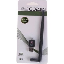 Hb Kablosuz 1200 Mbps USB 2.0 Mini Wifi Adaptörü 802.11N / G / B Kablosuz Alıcı