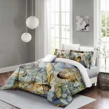 Monohome Marble Shiny Çift Kişilik Nevresim Takımı 3D Pamuk Saten