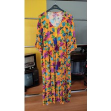 Deseo Boutique Kadın Renkli Uzun Şık Std Beden Elbise
