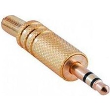 Teknogreen 3.5mm Stereo Metal Erkek Jack Gold
