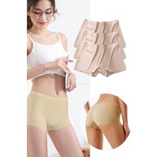 Royaleks 3 Adet Kadın Dikişsiz Görünmez Iz Yapmaz Mini Şort Boxer Ten