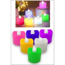 Pazariz Renkli Pilli  Işık  LED Mum Romantik Gecelere Özel Dekor  Pembe 5 Ad