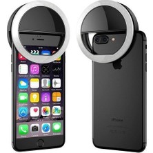 Pazariz Tanca Teknoloji - Selfie Özçekim Işığı 3 Kademeli Şarj Edilebilir LED Aydınlatma Kamera Işığı Flash