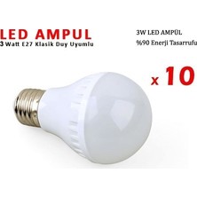 Pazariz Wildlebend 3W Enerji Tasarruflu LED Ampul ( 10 Adet )