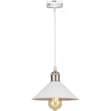 Rsylight Retro Tekli Rustik  Beyaz Dekoratif Metal Sarkıt Avize 23CM