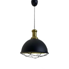 Rsylight Retro Metal Dekoratif Siyah Kafesli Tekli Sarkıt Avize Çap 33CM
