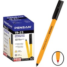 Siyah Tükenmez Kalem Tr 23 Üçgen Gövde 1.00 mm Uç 50 Adet Pensan Tükenmez Kalem Siyah 50 Adet