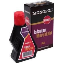 Kırmızı Istampa Mürekkebi 30 cc Monopol Kırmızı Istanpa Mürekkebi 30 ml 1 Adet