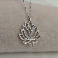 925 Gümüş Lotus Çiçeği  925 Ayar Gümüş Kolye