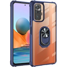 Microsonic Xiaomi Redmi Note 10 Pro Max Kılıf Grande Clear Ring Holder Lacivert