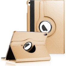 Microsonic Apple iPad Air 5.nesil 2022 Kılıf (A2588-A2589-A2591) 360 Rotating Stand Deri Gold