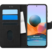 Microsonic Xiaomi Redmi Note 10 Pro Max Kılıf Fabric Book Wallet Siyah