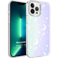 Microsonic Apple iPhone 13 Pro Max Braille Feel Desenli Kılıf Moon