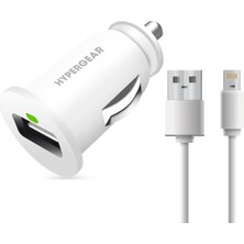 Hypergear 2.1A 2x Hızlı Araç Şarj Aleti Set Apple iPhone Uyumlu Lightning Kablo Beyaz