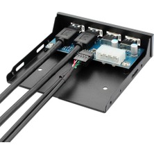 Hua3C C 3.5 Inç Ön Panel 2-Portlu USB 3.0 2 Bağlantı Noktası USB 2.0 Dıy Bilgisayar Kasası Için Adaptör Genişletme Kartı  (Yurt Dışından)