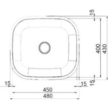 Artenova SK50E Mermeraltı 400X450 mm Düz