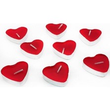 Pazariz 100 Adet Kalpli Mum Küçük Kırmızı Tealight Kalp Şeklinde Mum