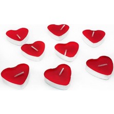 Pazariz Parti 100 Adet Kalpli Mum Küçük Kırmızı Tealight Kalp Şeklinde Mum