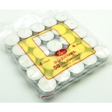 Pazariz Tealight Mum 4 Saat Yanma Garantili Beyaz 50' Li Bozkurt
