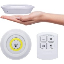 Pazariz 3'lü Uzaktan Kumandalı Yapışkanlı Kablosuz LED Spot Lambalar