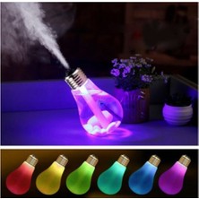 Pazariz Ampul Şekilli Oda/hava Nemlendirici USB Su Hazneli Sıcak Soğuk Buharlı 7 LED Işıklı