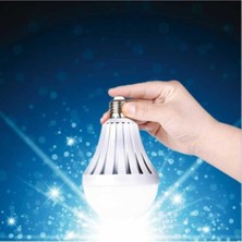 Pazariz Şarjlı LED Ampul 9 Watt Beyaz Işık Acil Durum Aydınlatma 3 Adet