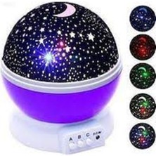 Pazariz Dönen Gece Lambası Mor Kapaklı Renkli ve   Projeksiyon