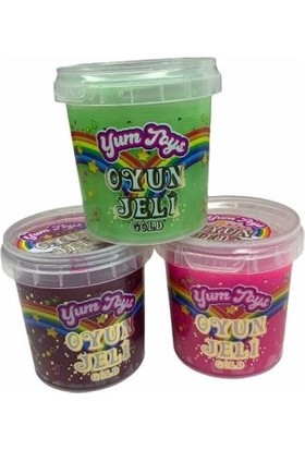 Yum Toys Simli Slime Oyun Jeli 3'lü Paket -Jel-Gold